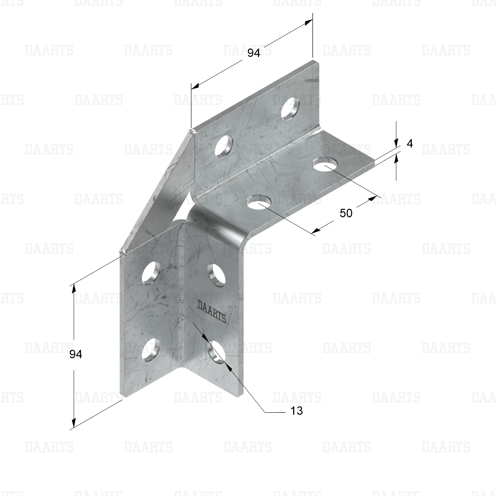с размерами  Уголок монтажный универсальный DS MQL 8900